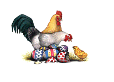 Gif animé Pâques coq et poule